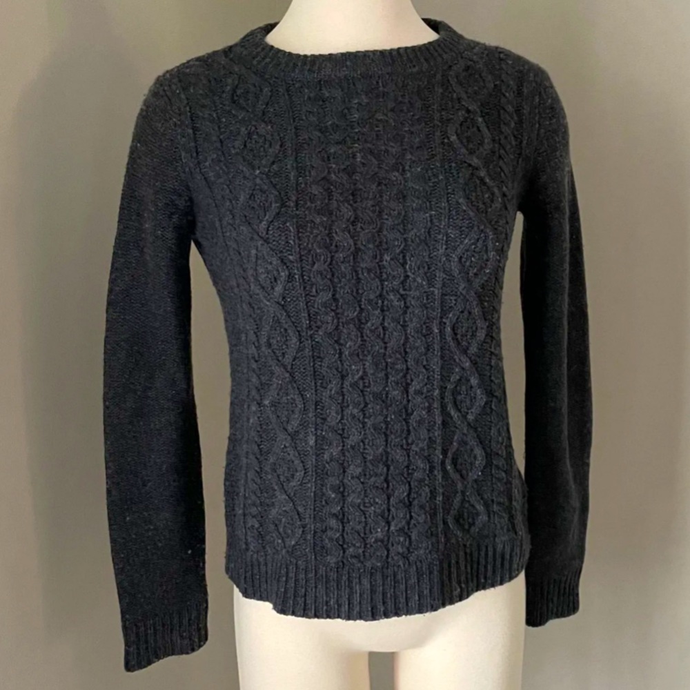 NEVER WORN! XS J.Crew Cable Knit in Charcoal